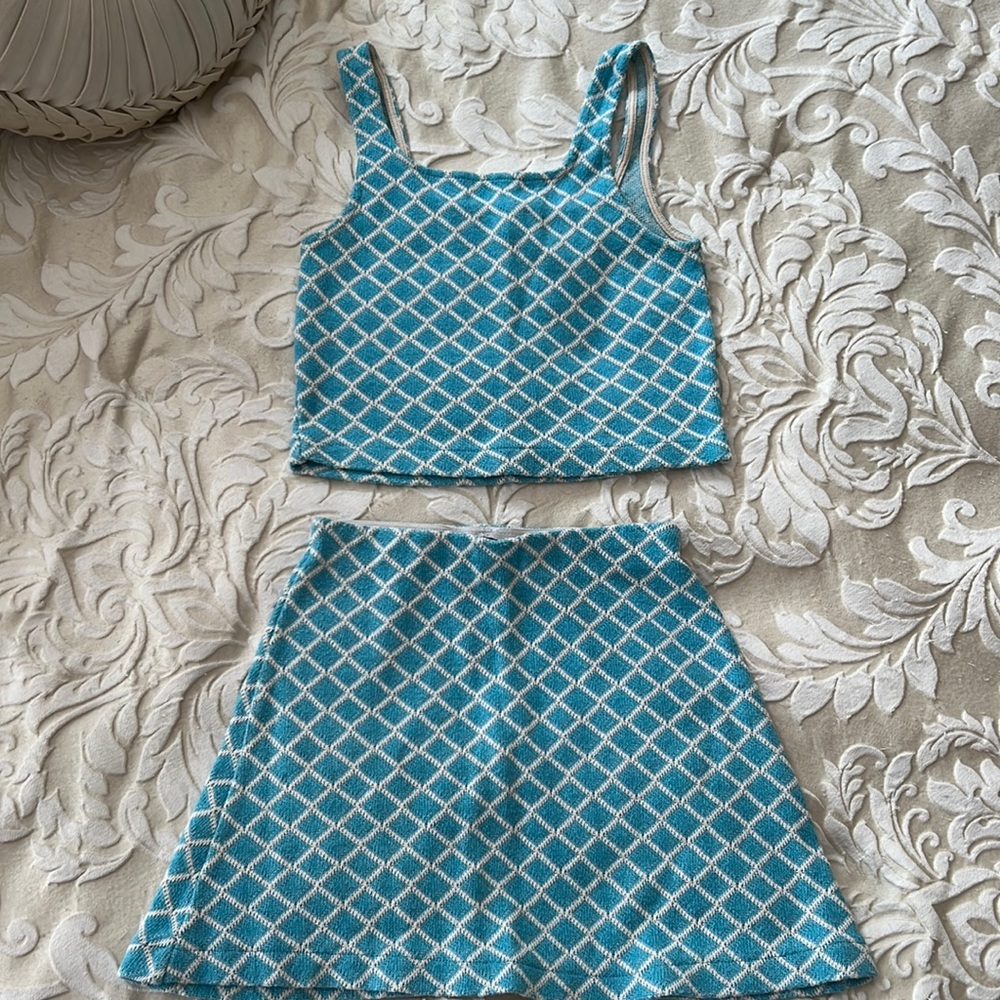 A set from Zara. Top and mini skirt